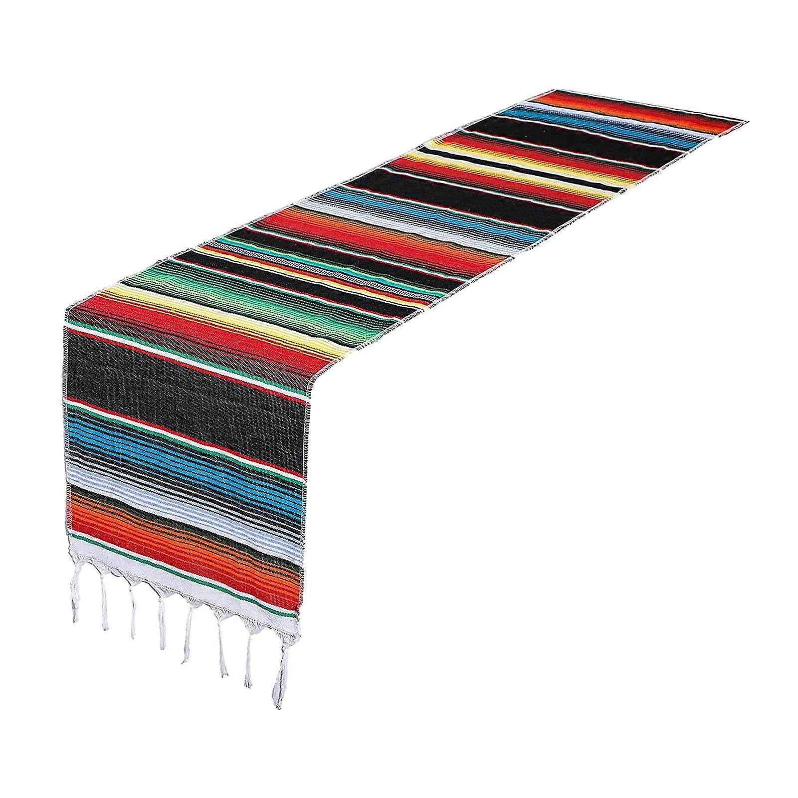 8x Mexican Table Runner 14 x 84 inch Traditional Table Cloth,Fringe Table Runner