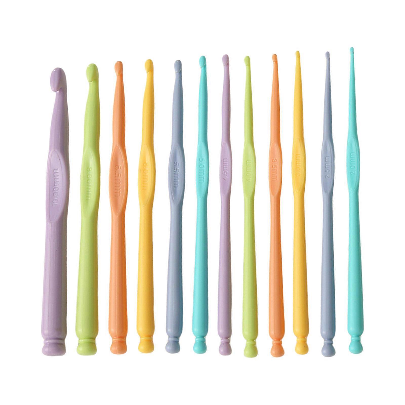 12Pcs 2.0mm-10mm εργονομική βελόνα βελονάκι σετ γάντζων βελονάκι για αρχάριους χομπίστες πλέξιμο πουλόβερ κασκόλ τσάντες καπέλο