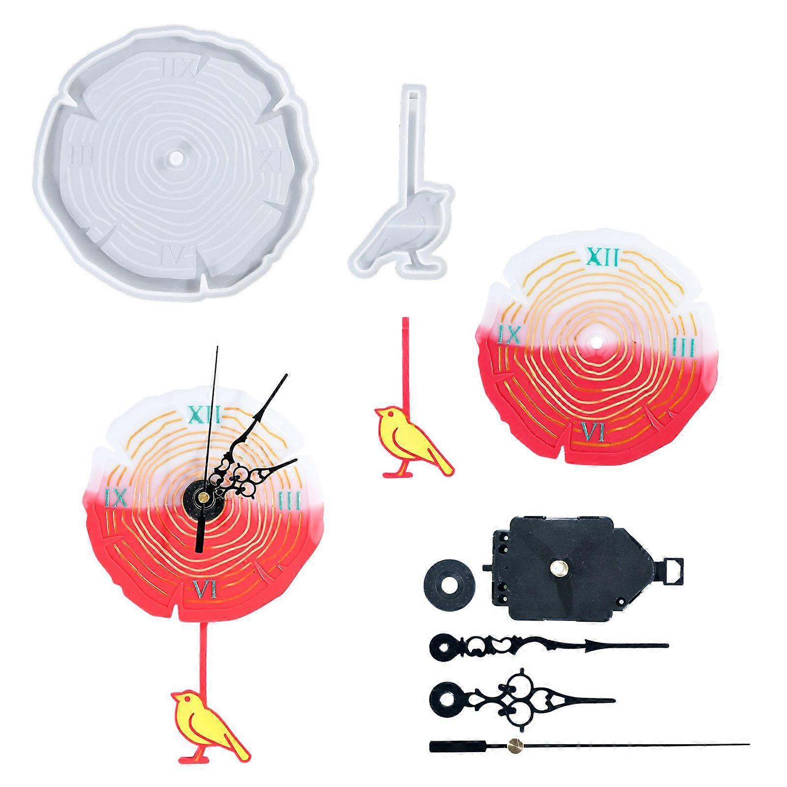 Creative Bird Pattern Resin Mold Handmade Jewelry Making Tool Silicone Texture for Unique Clock Entryway Decors Project