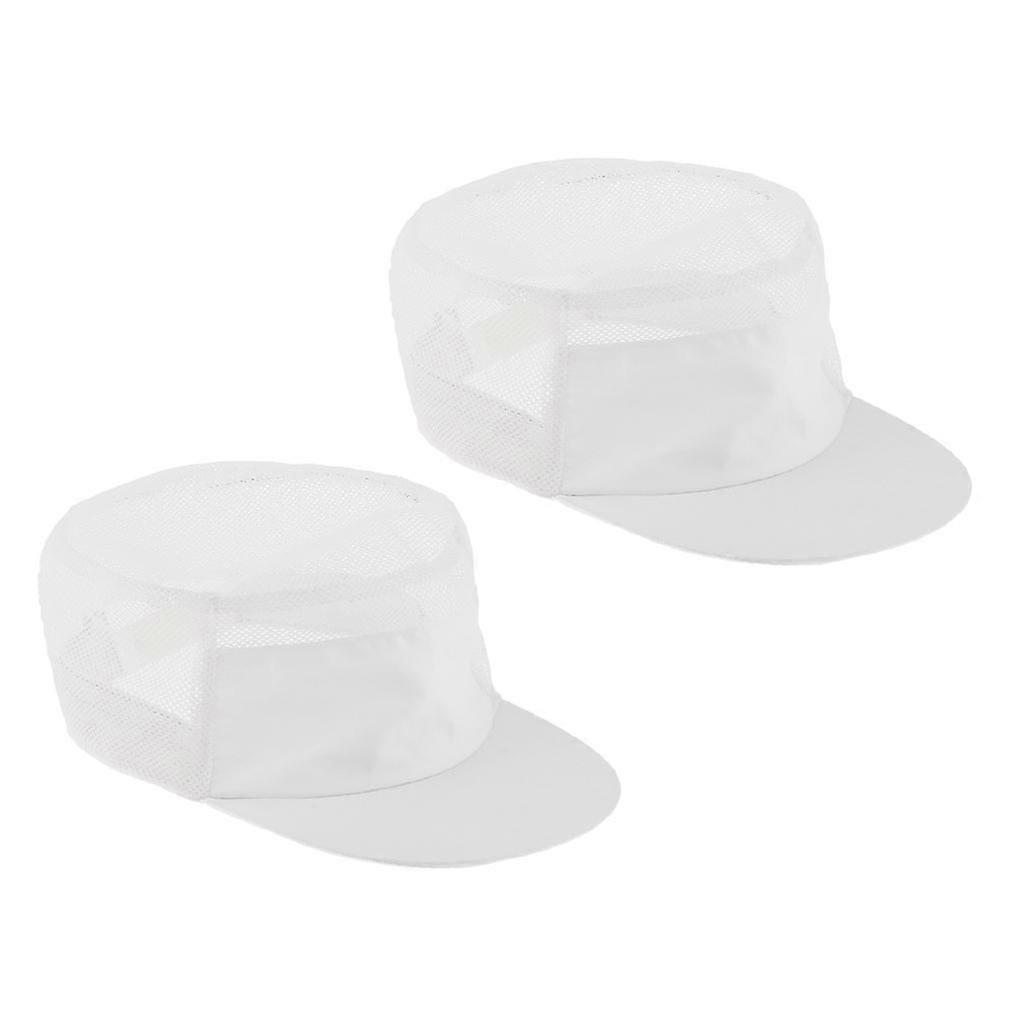 2pcs White Mesh Hut Atmungsaktive Chef Hat Bäckerei Küchenarbeit
