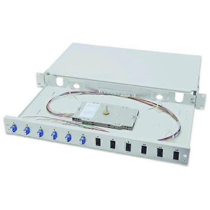DIGITUS Boîte d’épissure à fibre optique 6 épissures - LC - OS2-1U - 19" - Multimode Simplex - avec cassette d’épissure - Montage e