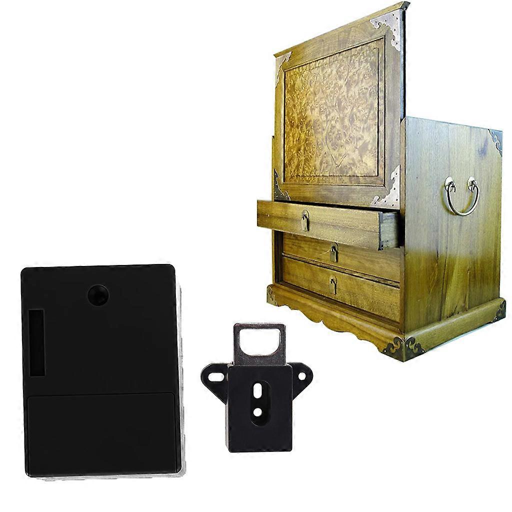 Intelligent RFID Card Sensor Lock Cabinet Drawer DIY Invisible Lock for Smart Drawer Electronic Locks Furniture Hardware Black