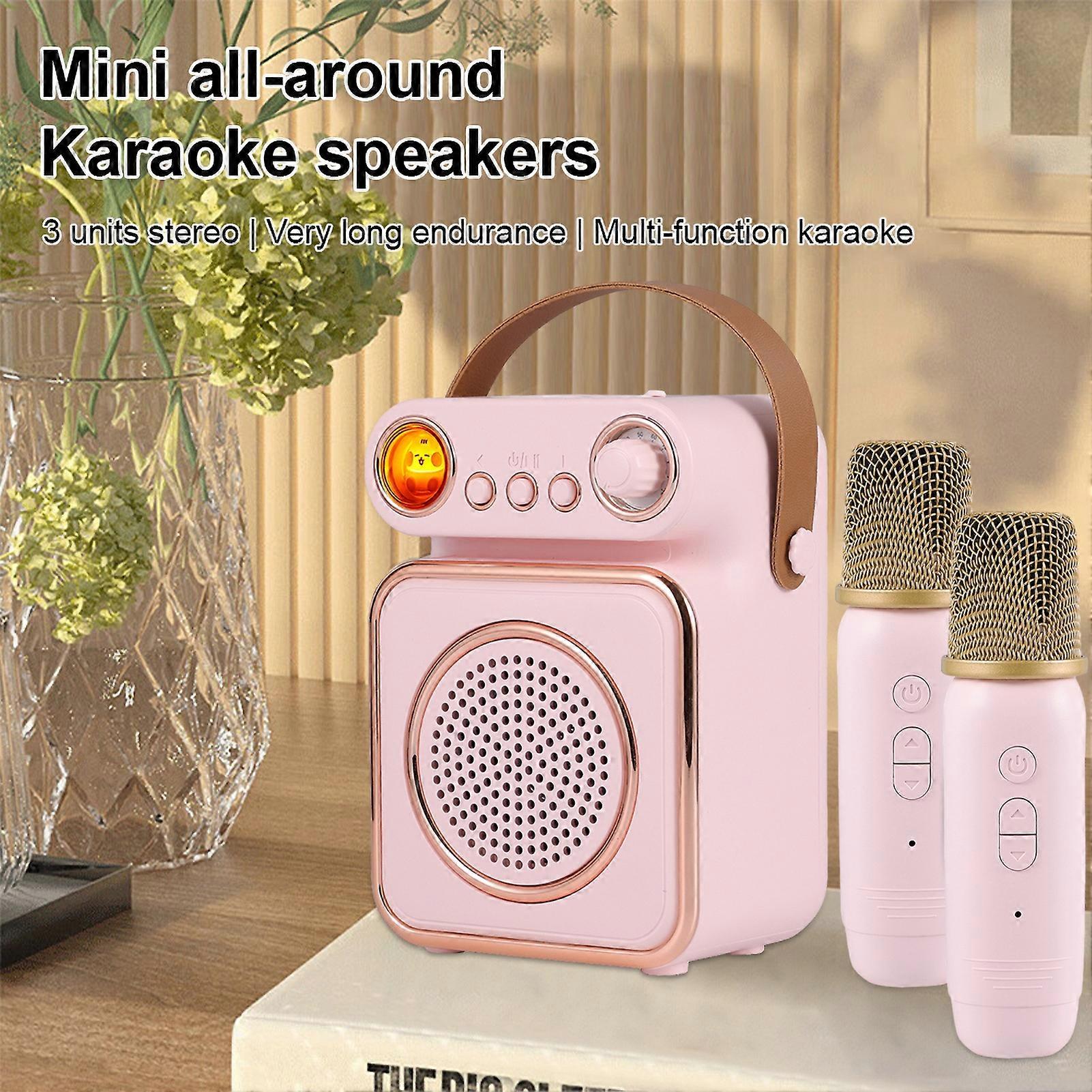 Mini Karaoke Machine BT 5.3 Wireless Speaker 2 Mics 2200mAh