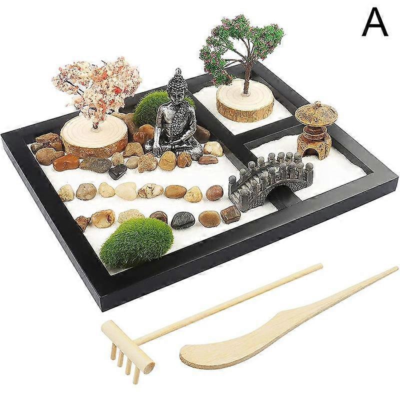 (A)$Paper box packaging Garden sand table Resin handicrafts Home decoration Buddha statue sand table Zen sand table