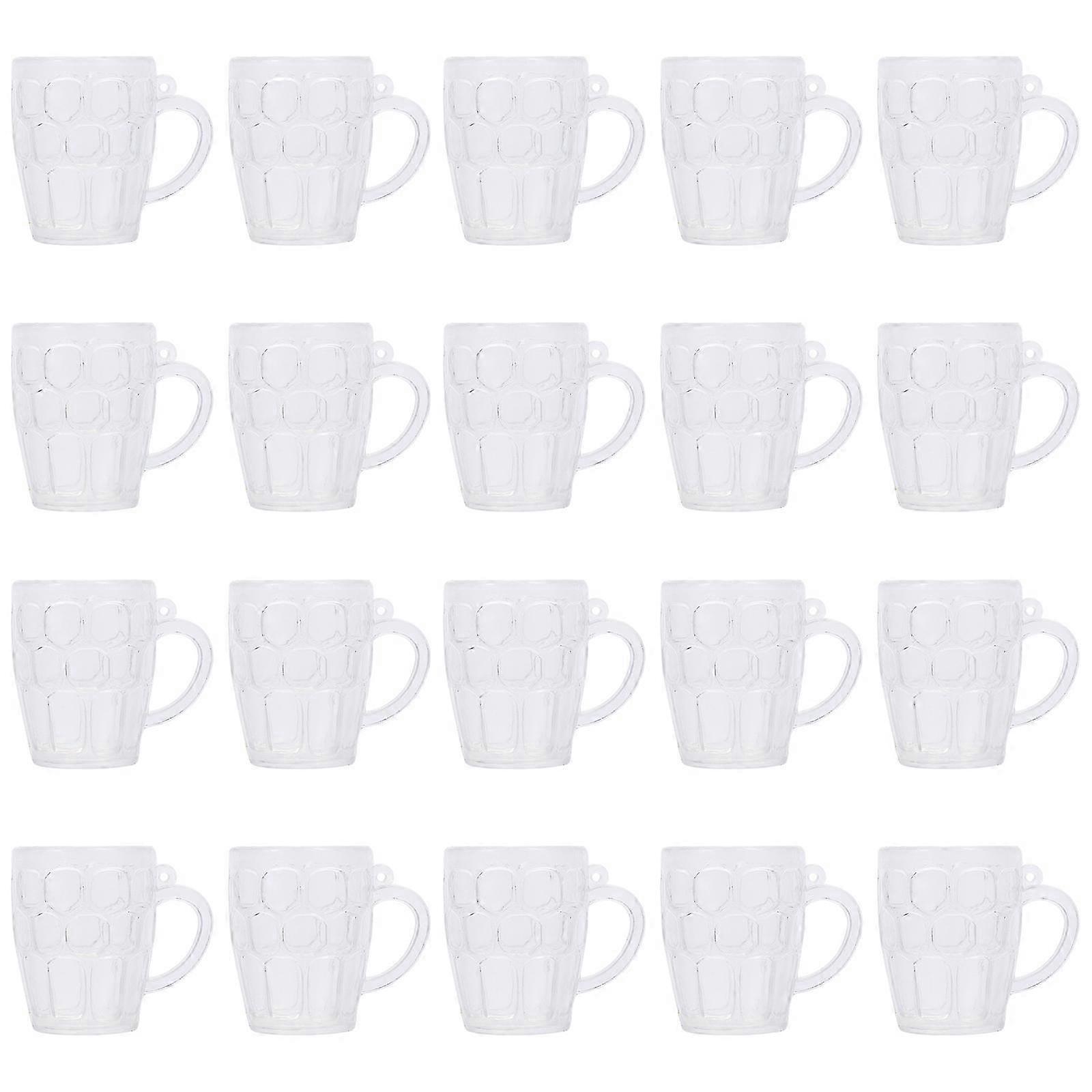 20pcs Mini Transparent Plastic Beer Cups for DIY Crafts Accessories