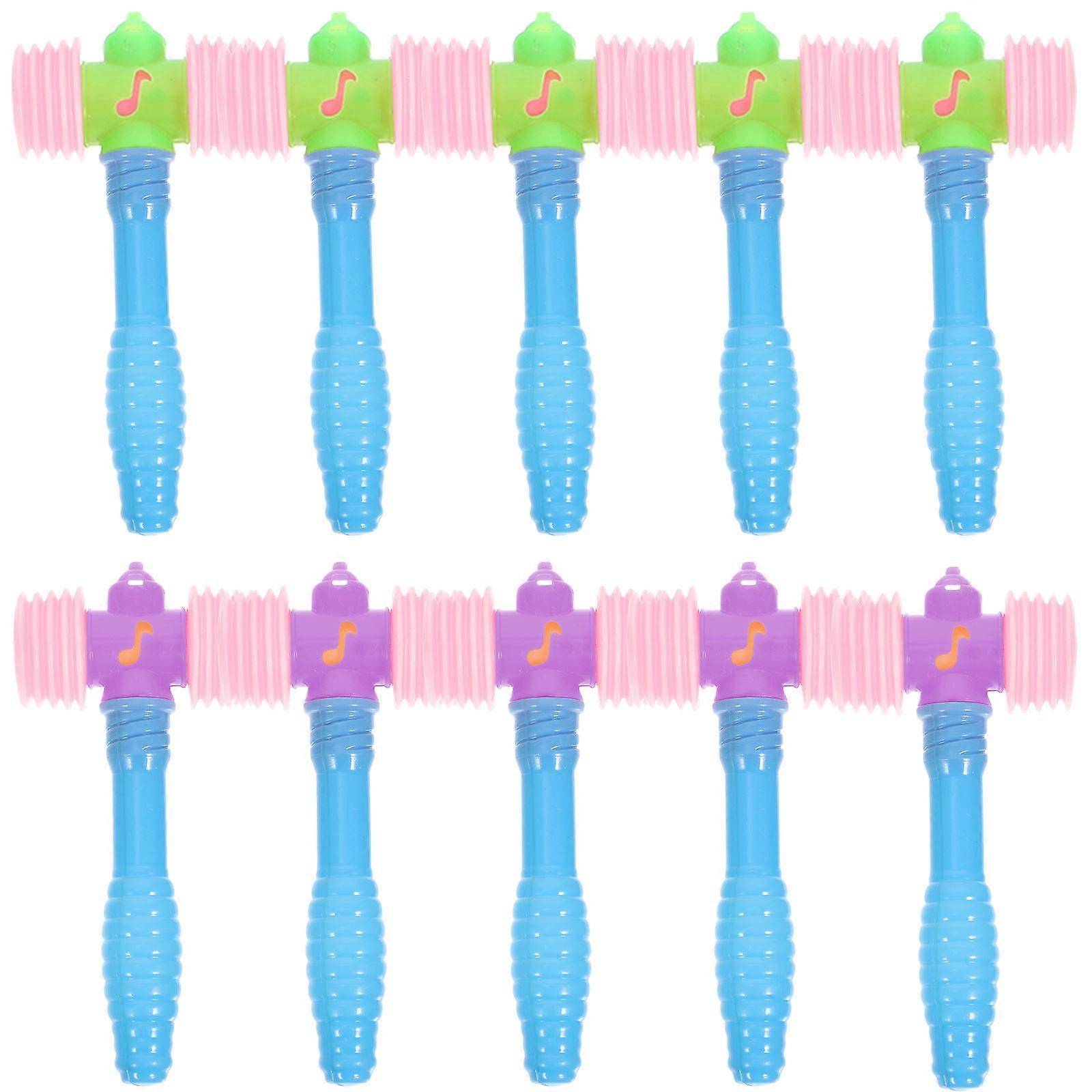Plastic Hammer Set – 10 Pcs Squeaky Gavel Toy for Playtime Fun, Lightweight & Safe Design to Enhance Visual and Auditory Skills