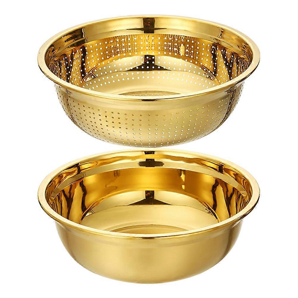 Food Strainer Set with Large Capacity Bowl, Fast Water Flow, Safe and Comfortable to Use