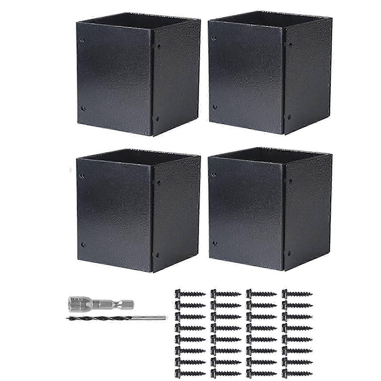 1 Set Adjustable Waterproof Rust-Proof Stainless Steel Post Protector for Mailboxes Fences Fits 3.3-6" Posts KAESI