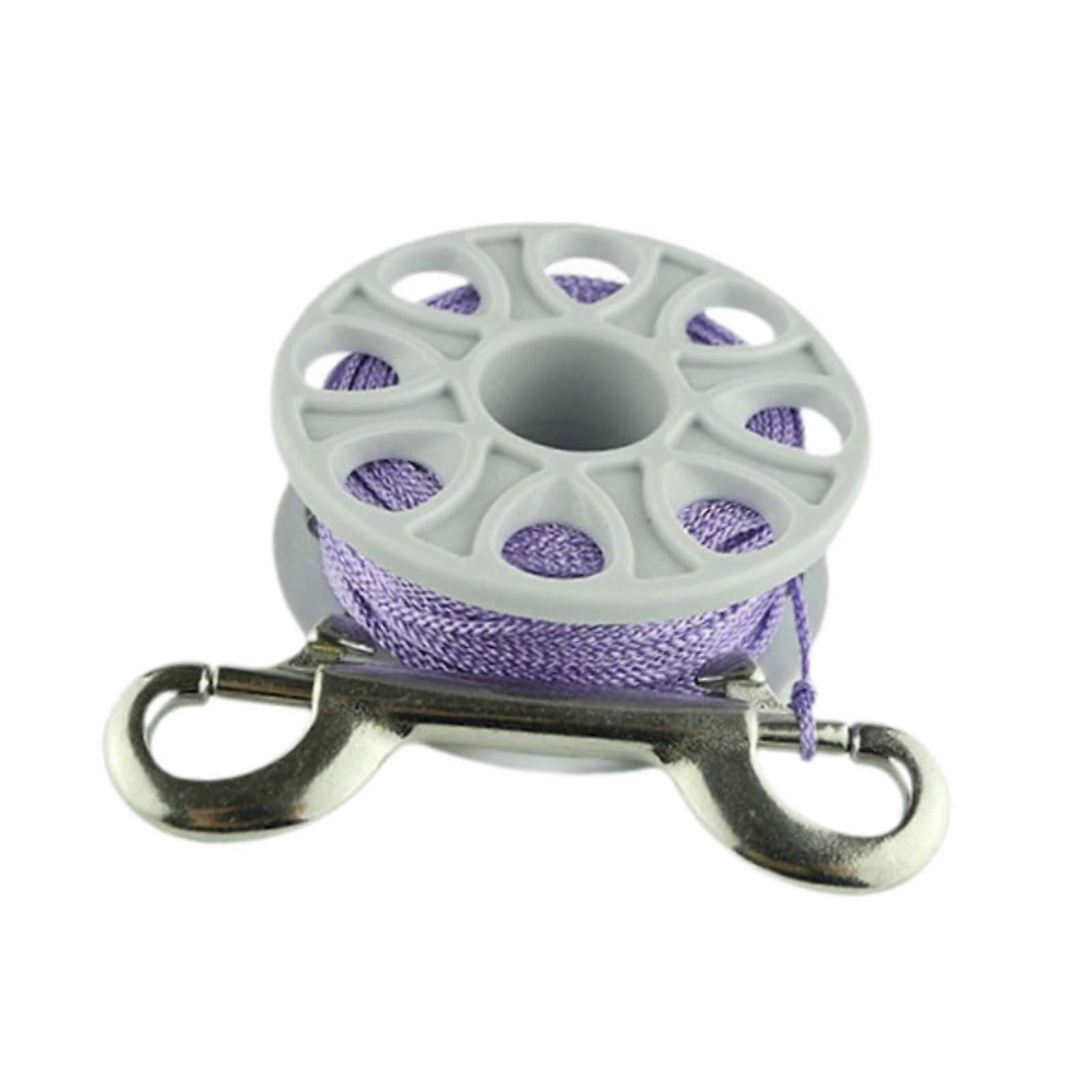 Finger Spool Dive Reel Nylon Line 98ft For Underwater Cave Spearfishing Technical Diving Equipment Violet