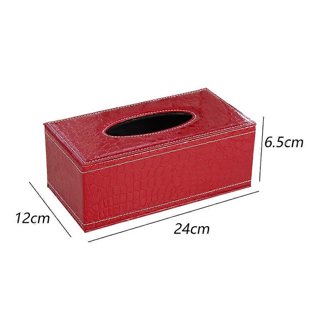 Large Tissue Box Cover Rectangular Square Tissue Box Rack-Red