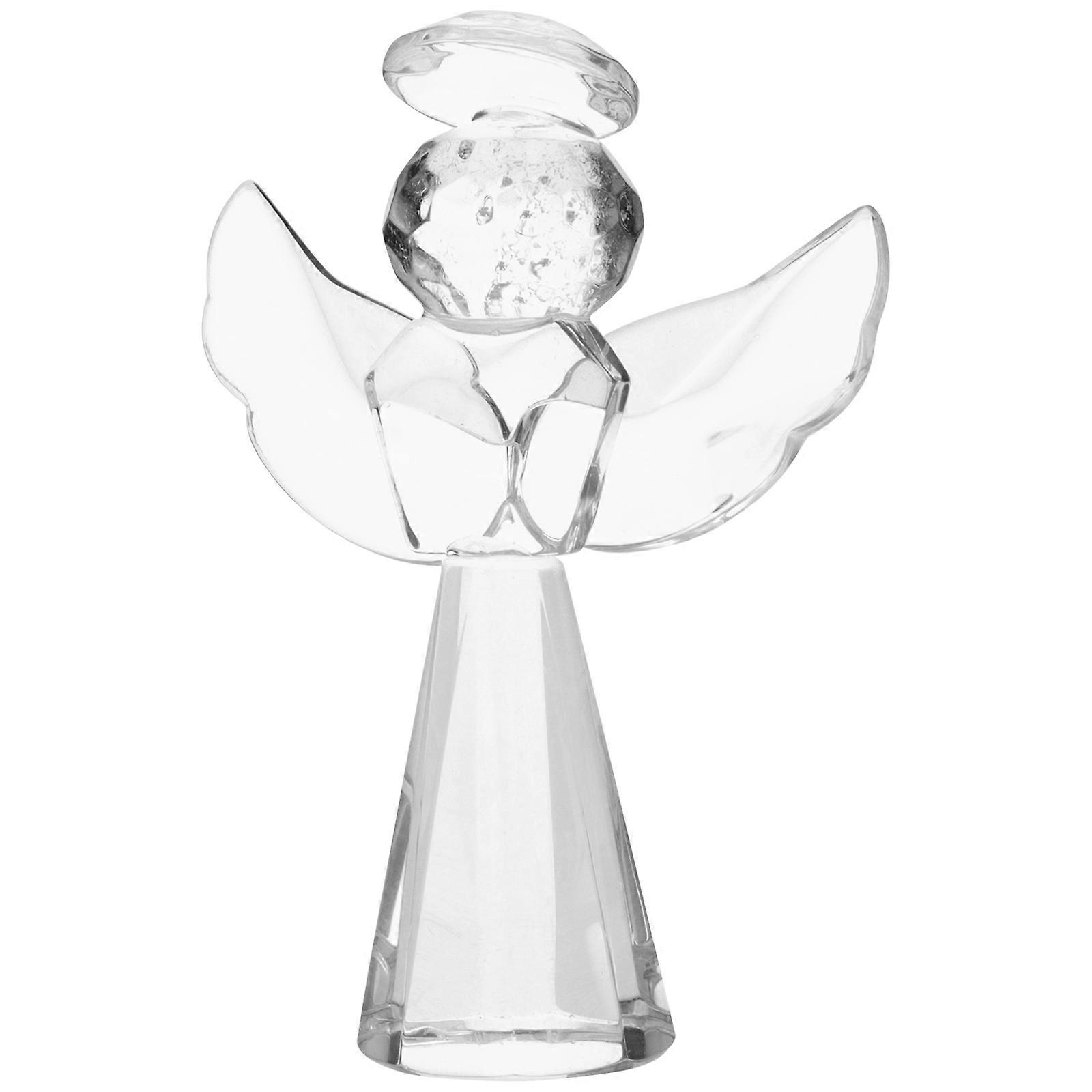 Crystal Angel Statue Desktop Figurine for Home Decoration – Elegant Ornament with Stable Base for Housewarming and Special Occasions