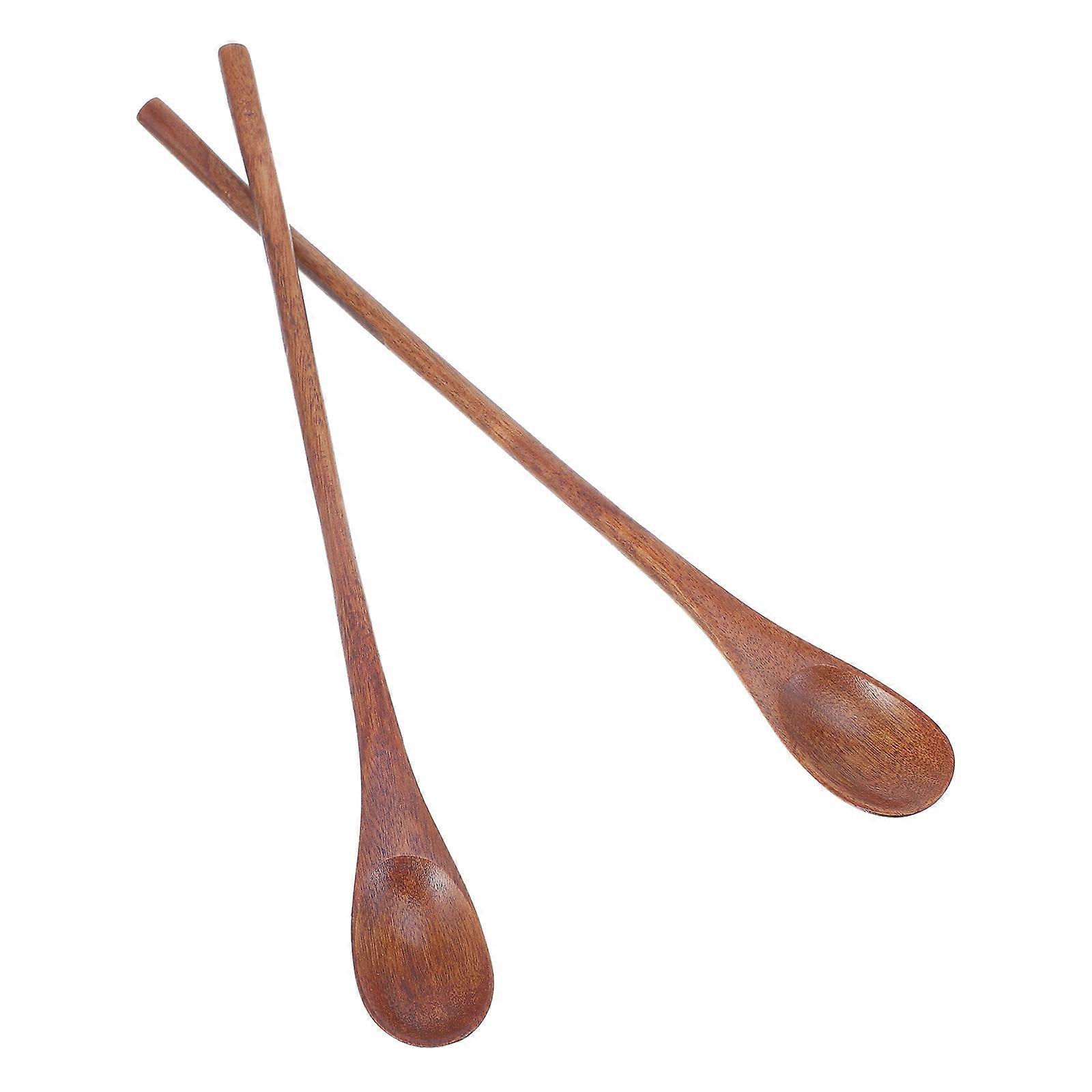 Cuillère à café en bois cuillère à mélanger pour dessert boutique hôtel japonais rétro design longue poignée 23.00X2.00X0.50CM Phoebe bois laqué café mélanger 2Set