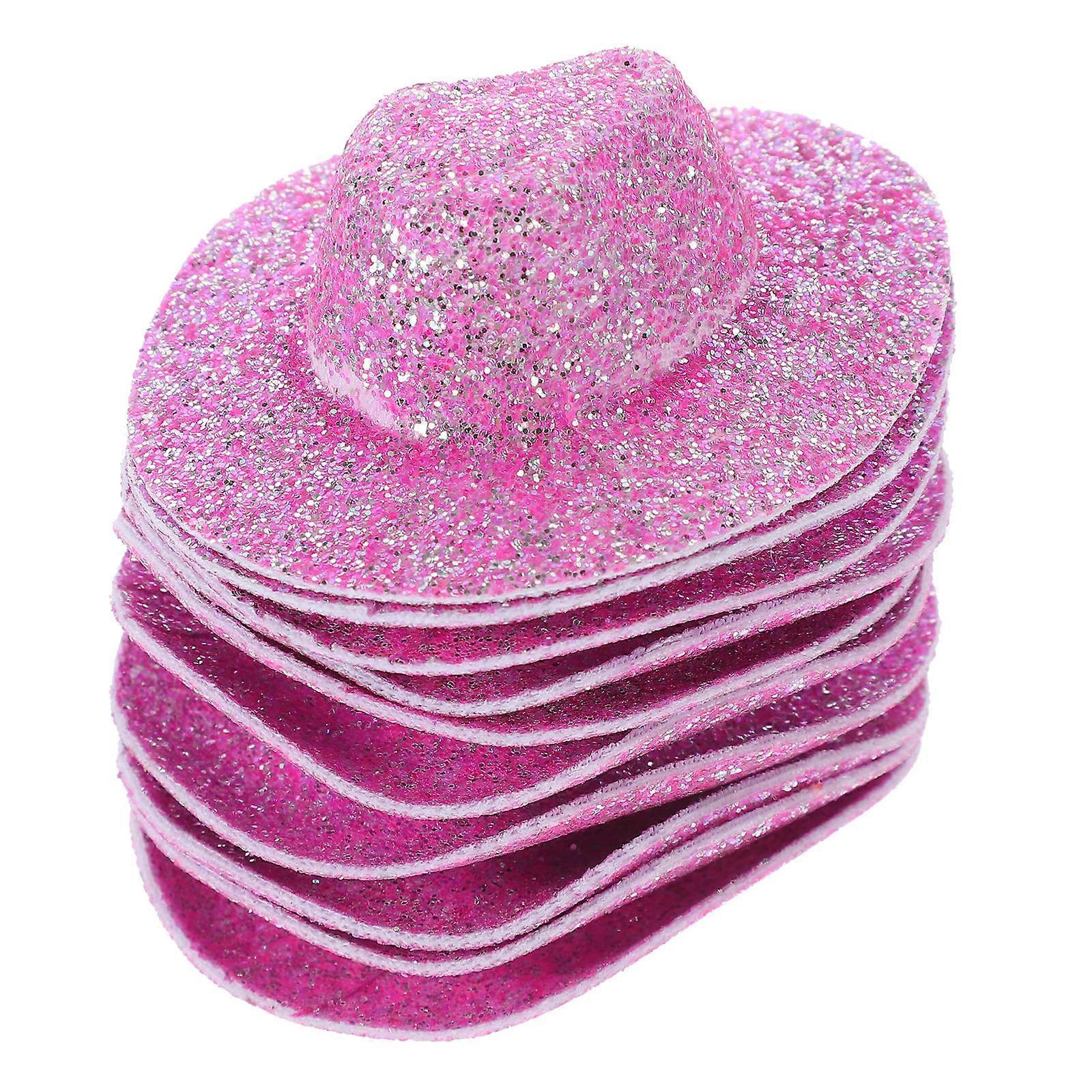 Miniature Cowboy Hat Tiny Cowgirl Hats Room Decoration Wine Bottles Cloth 10Pcs