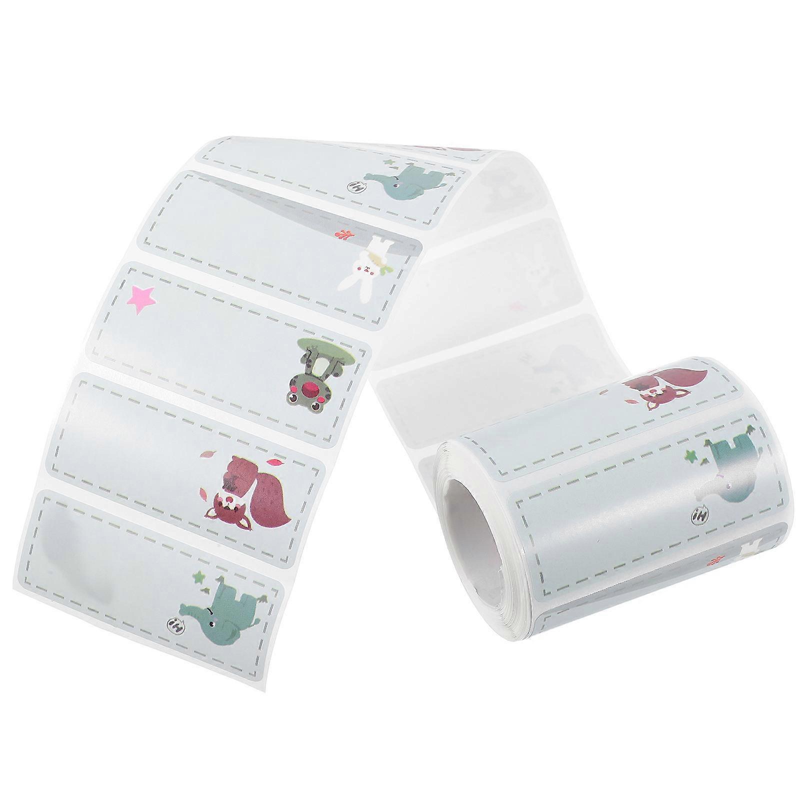 Classroom Desk Nameplates with Adhesive Sticker Simple Use Design Transparent 6.3X2cm Labeling 300Pcs Roll
