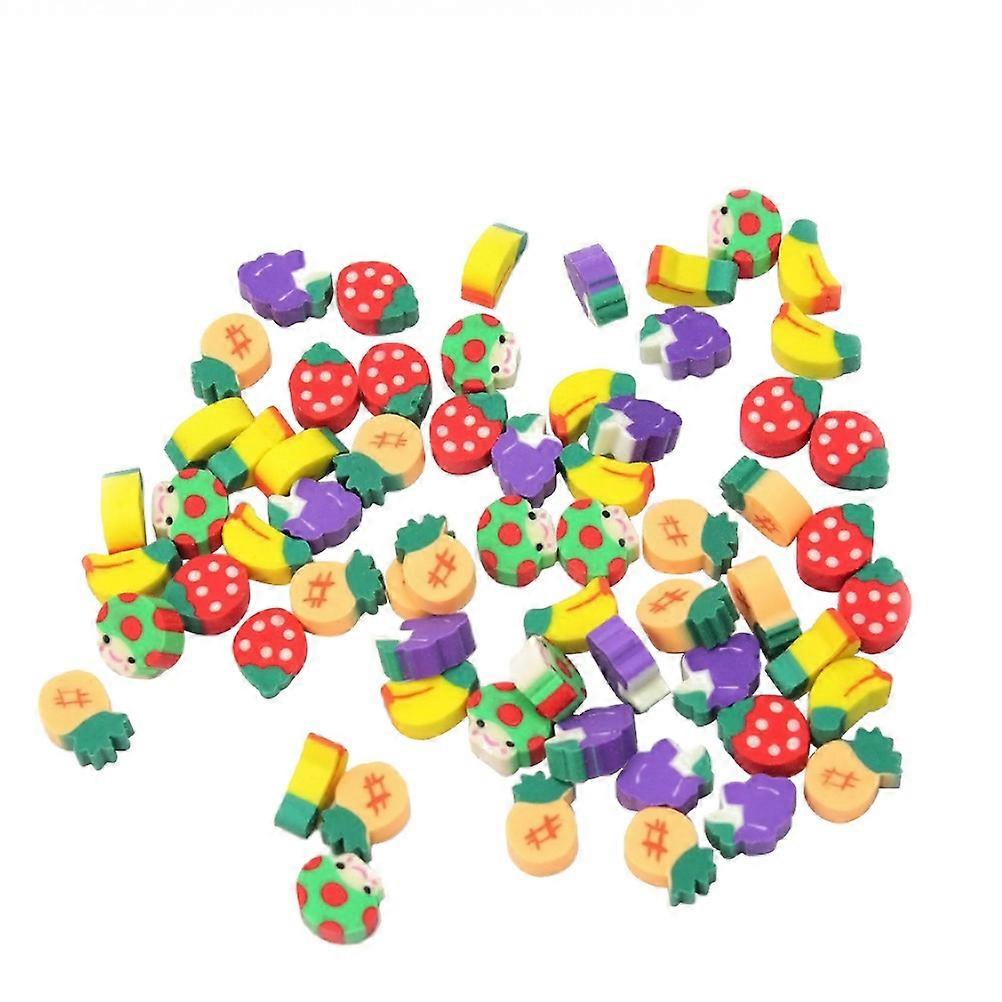 Fruit Pattern Erasers Non-Toxic For Children Daily Study Assorted Color 1.3 * 1 * 0.5cm Erase Pencil Marks 50Pcs