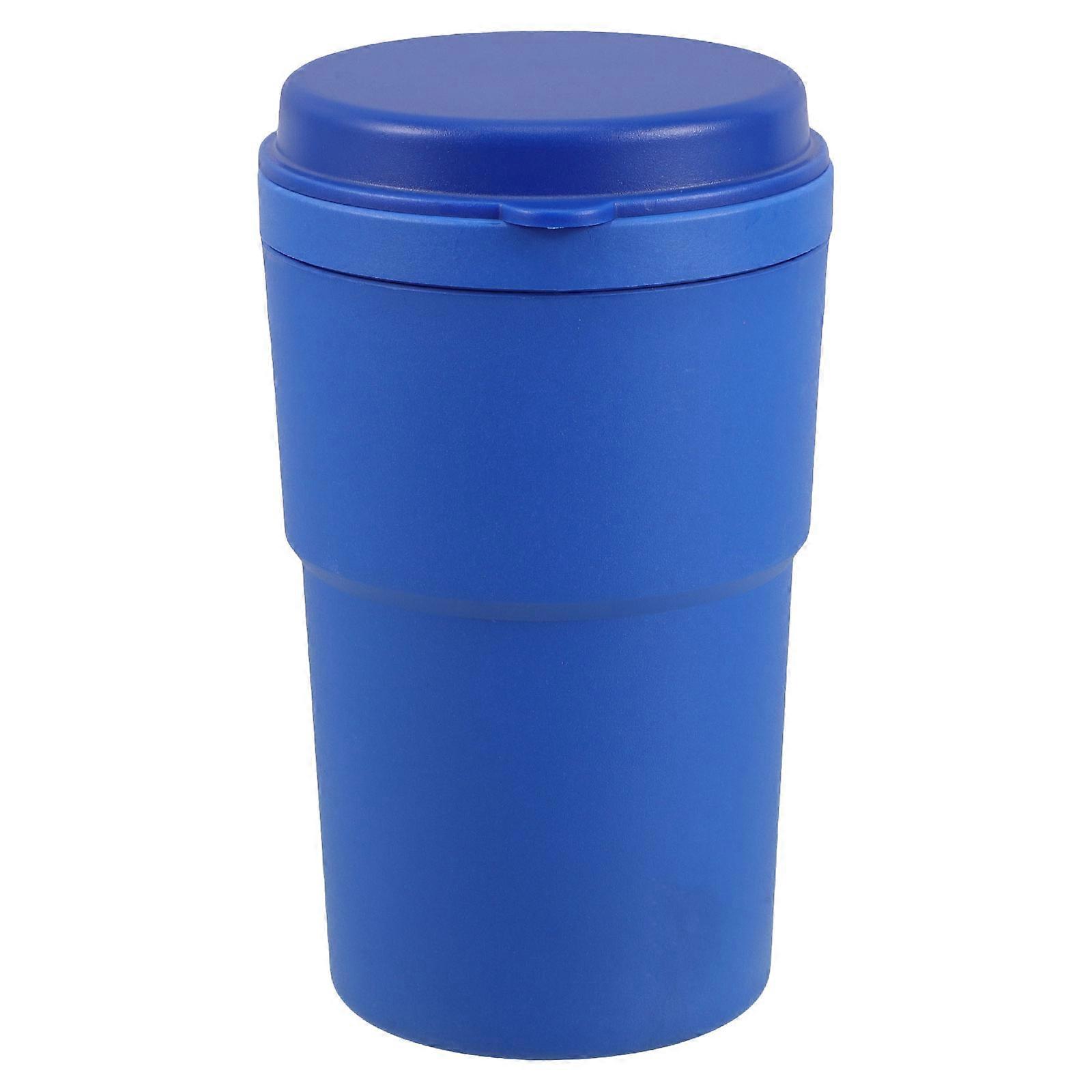 Car Ashtray Modern Rectangular Ash Holder Odor Prevention Portable Blue 1Set