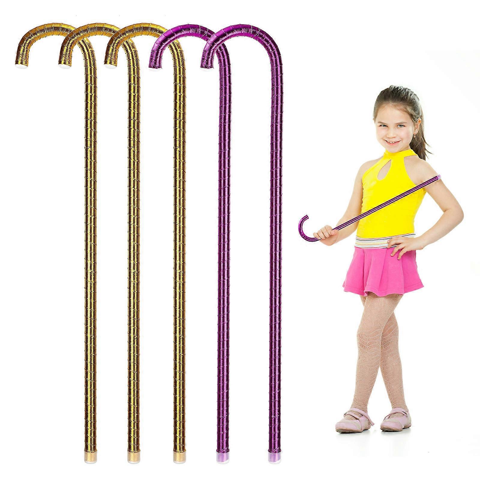 Kids Dancing Cane Plastic Canes Prop Stage Performance Decorative Walking Stick Accessory 60x1.8x1.8cm 5Pcs