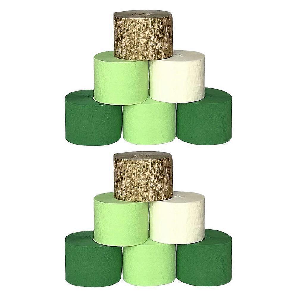 Green Crepe Paper Streamers Soft Durable Suitable For Parties Birthdays Weddings Baby Showers 12 Rolls