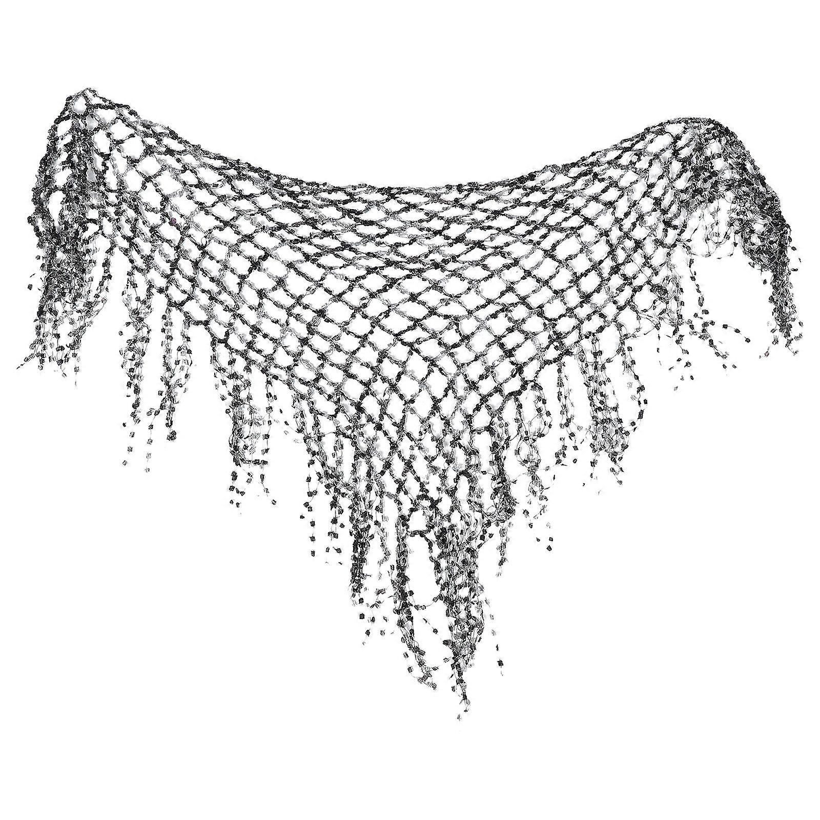 Triangle Shawl with Tassels – Sheer Hollow Out Wrap for Evening Dresses, Weddings, Bridal Showers, and Parties – Chic & Stylish Fashion Accessory