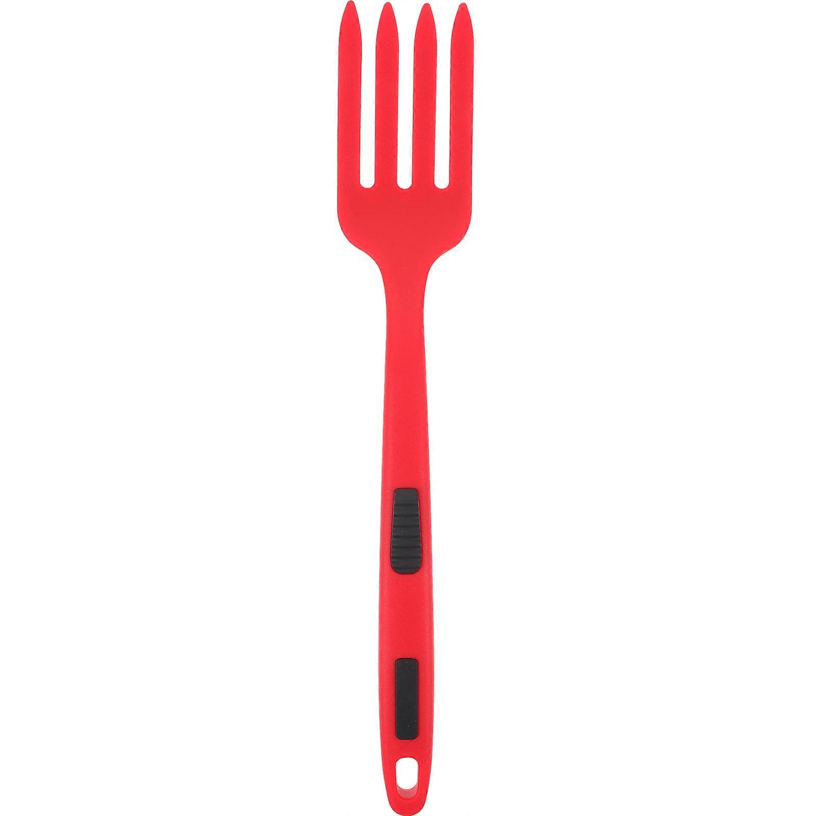 Practical Salad Fork Pasta Server Fork For Kitchen Use Red 295X53X24Cm Cooking 1Pcs