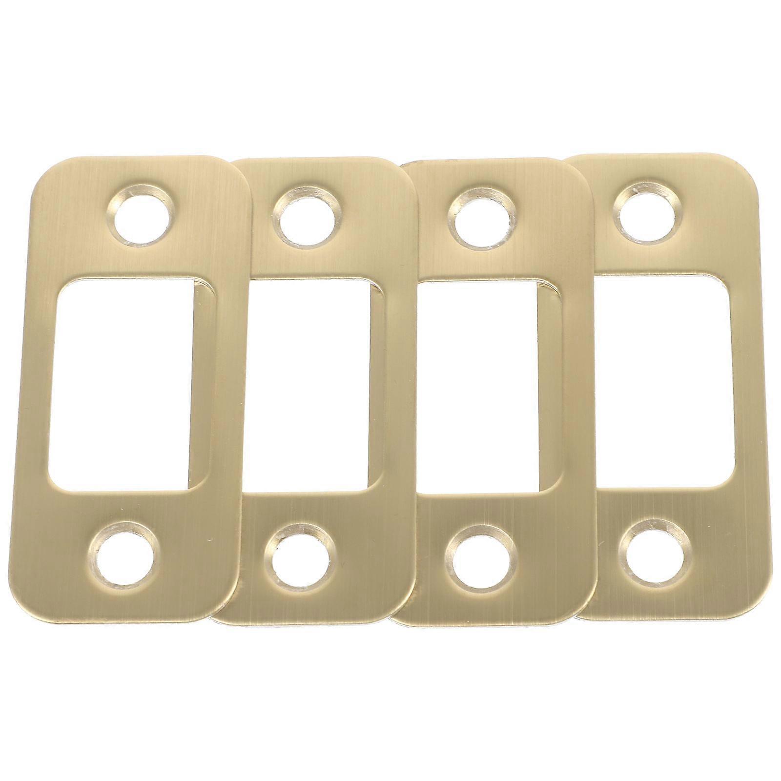 Door Striker Plate Deadbolt Strike Plates Business Owners Golden 5.60X2.50X0.10CM Lock Upgrading 4Pcs