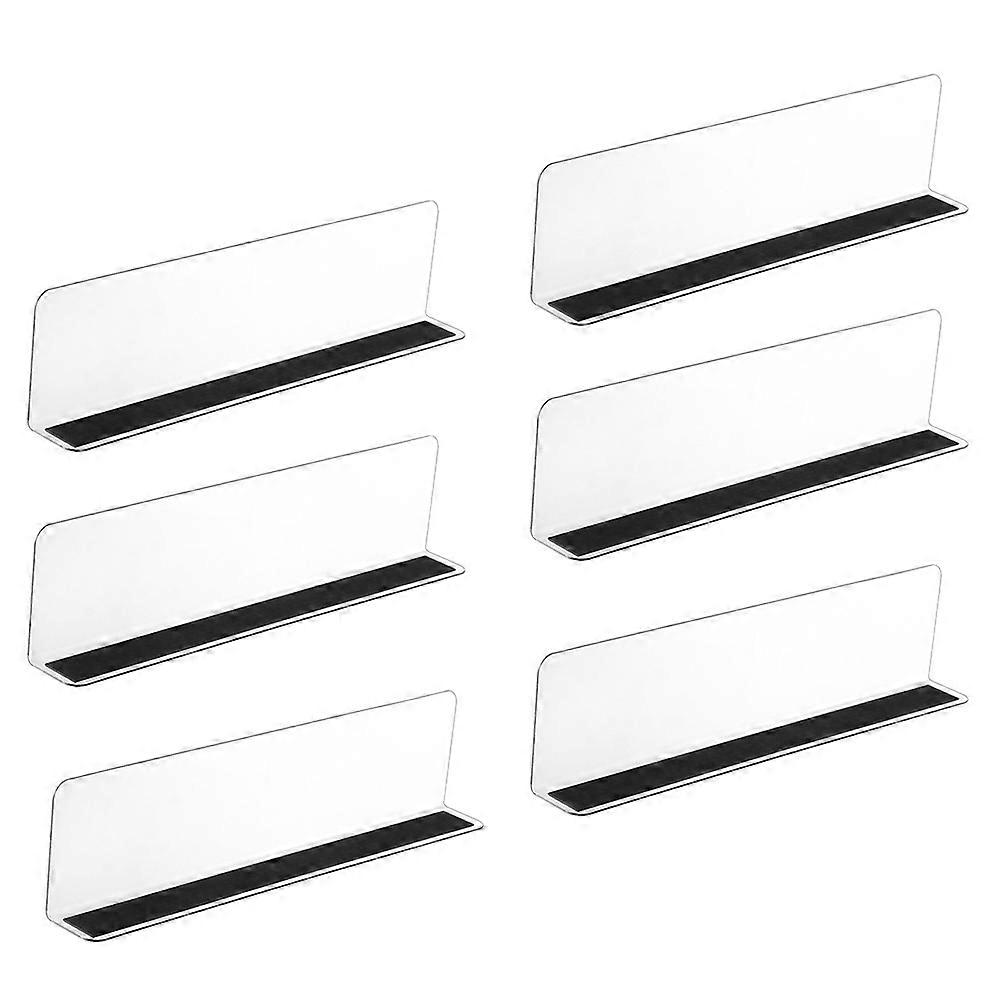 1 Set of 6pcs L Shape Shelf Dividers Plastic Baffles for Store Organization