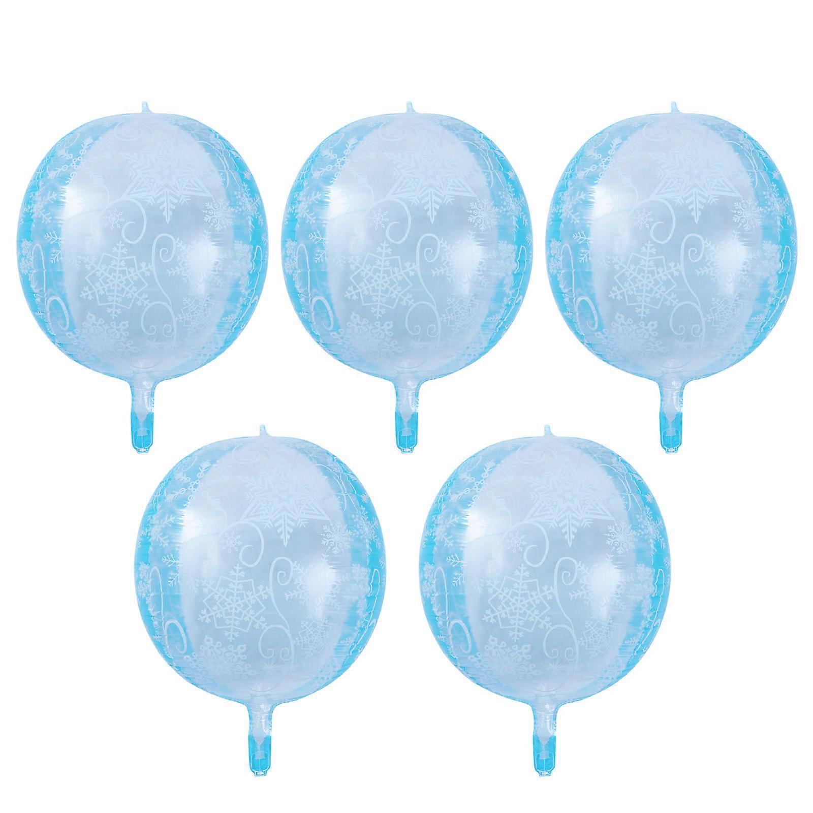 5pcs Aluminum Foil Balloons with Snowflake Design for Christmas Festival Party Decorations, Ideal for Birthday Celebrations