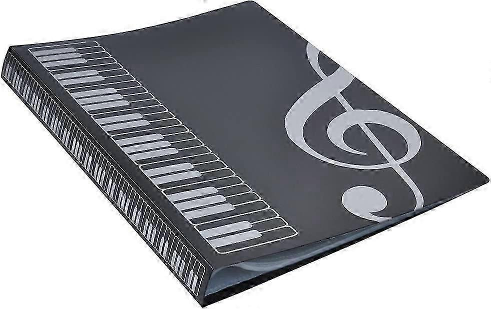 A4 size music table file folder A4 size documents holder storage folder 40 pockets (black)