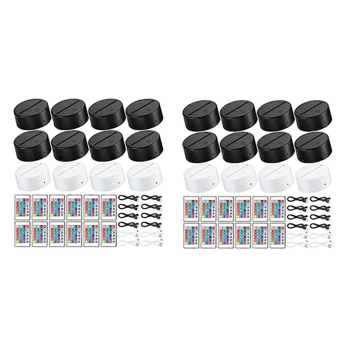 12 Pack 3D Night LED Light Lamp Base 16 Colors LED Light Display
