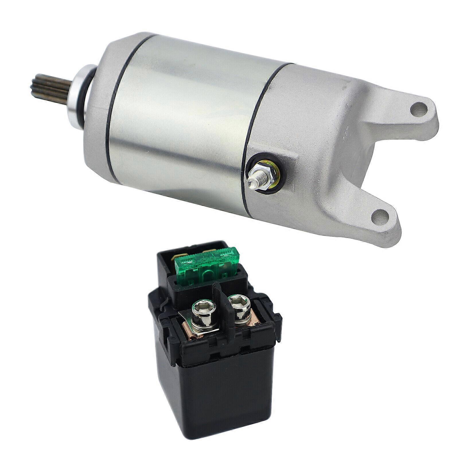 Suitable Starter Motor & Relay for Kawasaki Prairie 650 700 KVF650 KVF700 2002-2006, KVF650 2005-2008, 21163-1320 21163-0037 21163-1321