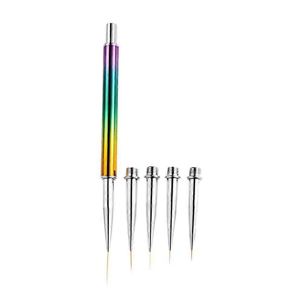 Dual-Ended Nail Design Brush Manicure Drawing Tool For Nail Art Projects Assorted Color 1 Set