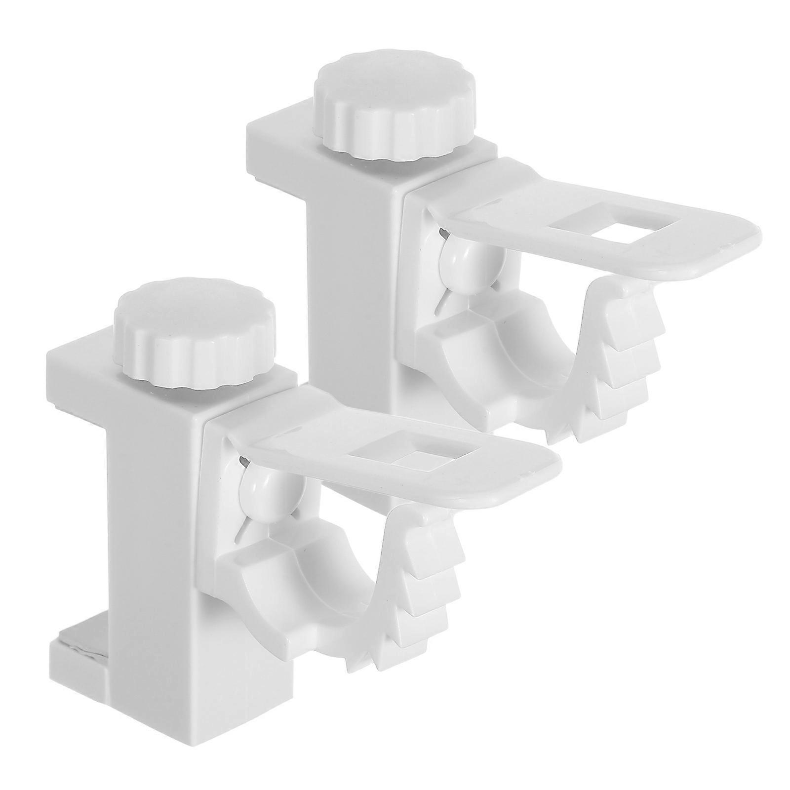 Drapery Rod Brackets Adjustable Plastic Curtain Rod Holders No Drill Easy Installation For Window Treatment 2Pack