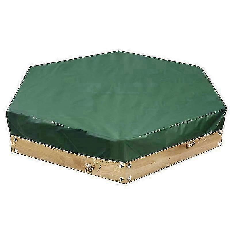 Sandbox Cover, Waterproof Dustproof Sandpit Pool Cover Protection Hexagon Green Sandbox Cover With Drawstring