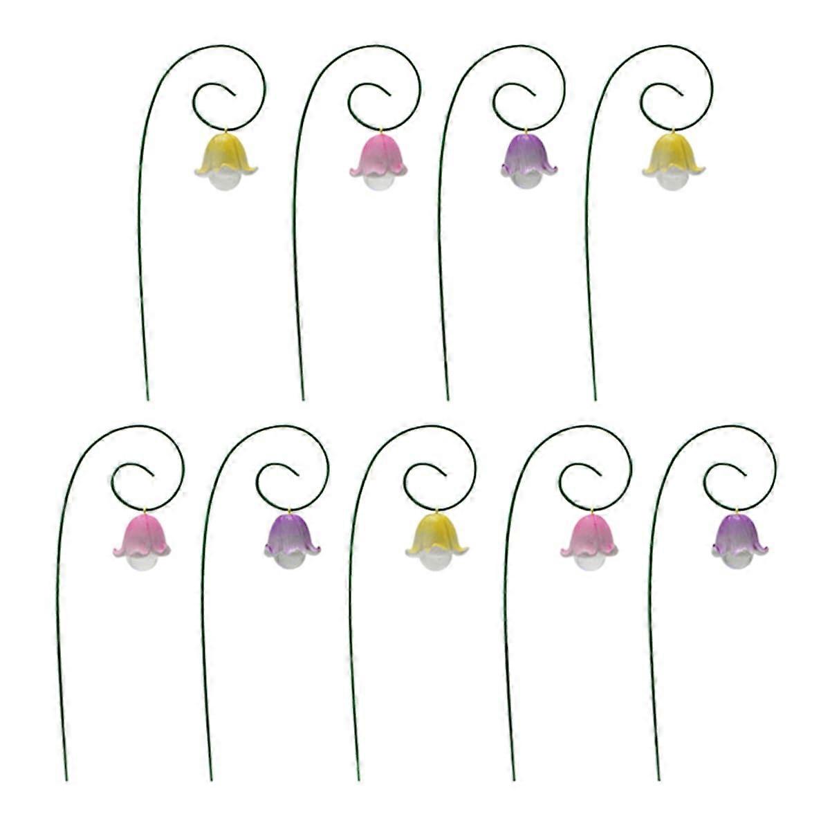 Versatile Simulation 9 Pieces Resin Flowers Orchids Garden Inserts For The Improvement of Living Space Office Display Ref: 7125