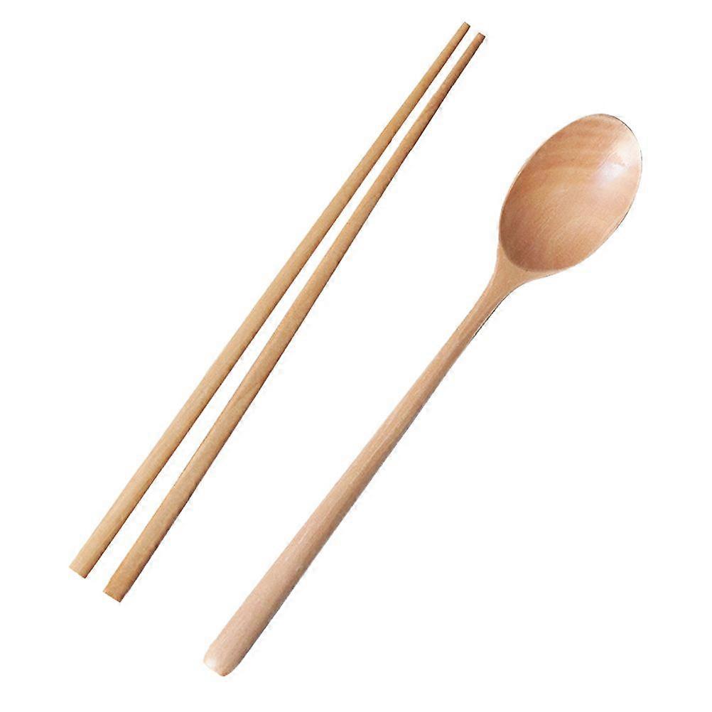 1 Set Portable Chopsticks Spoons Set Wooden Chopsticks Spoon Kit Japanese Style Tableware Kit for Home Camping
