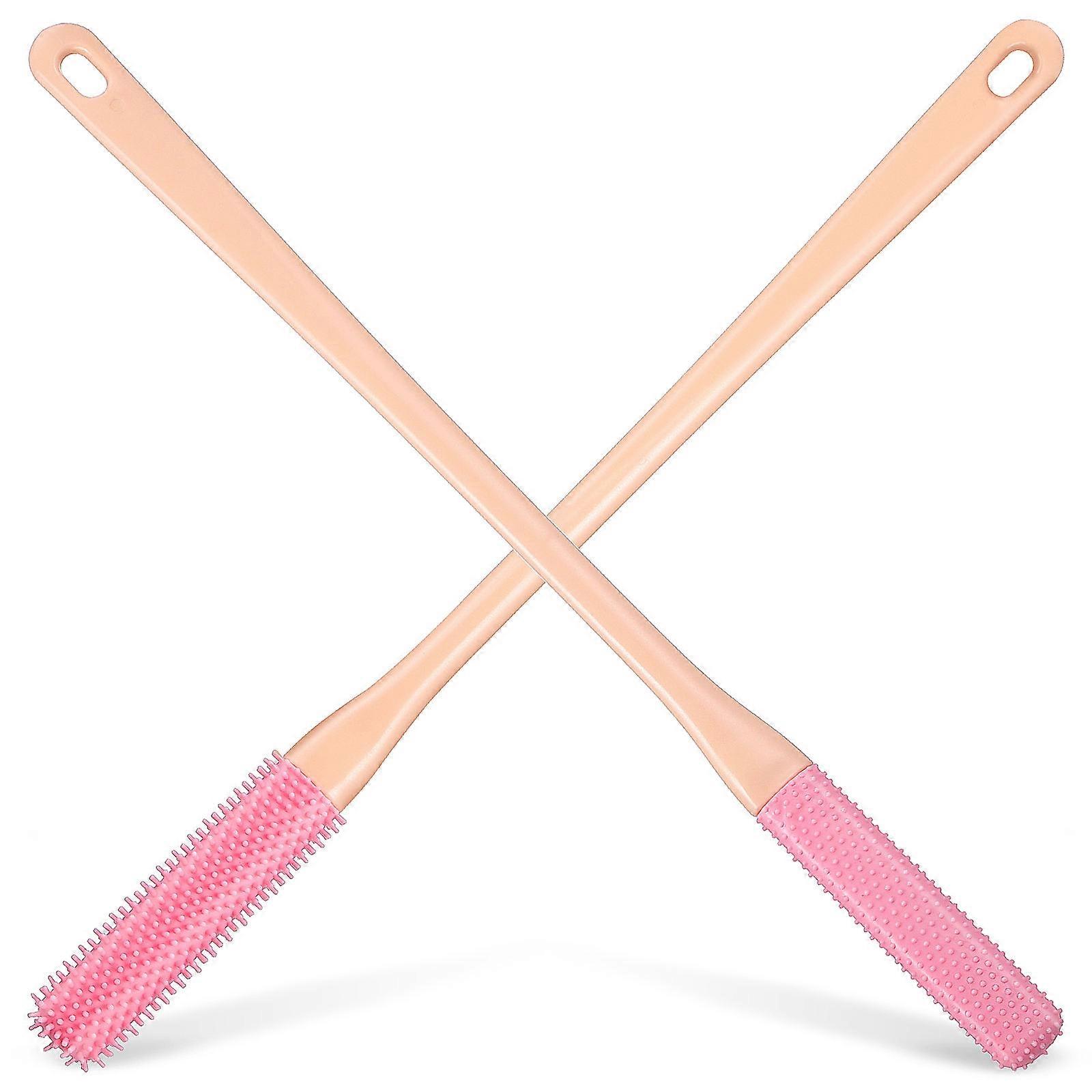 Silicone Foot Brush Long Handle For Circulation And Fatigue Relief 2Pcs