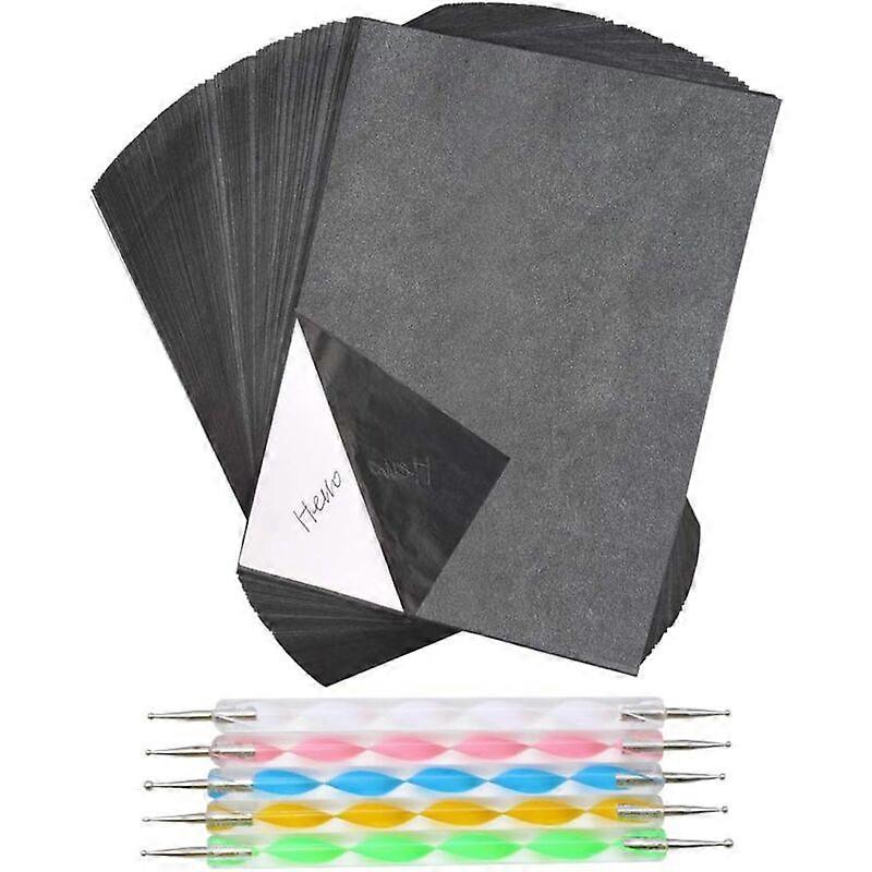 100 Sheets Carbon Paper, A4 Graphite Paper Transfer Paper, Tracing Paper with Embossing Pen Set