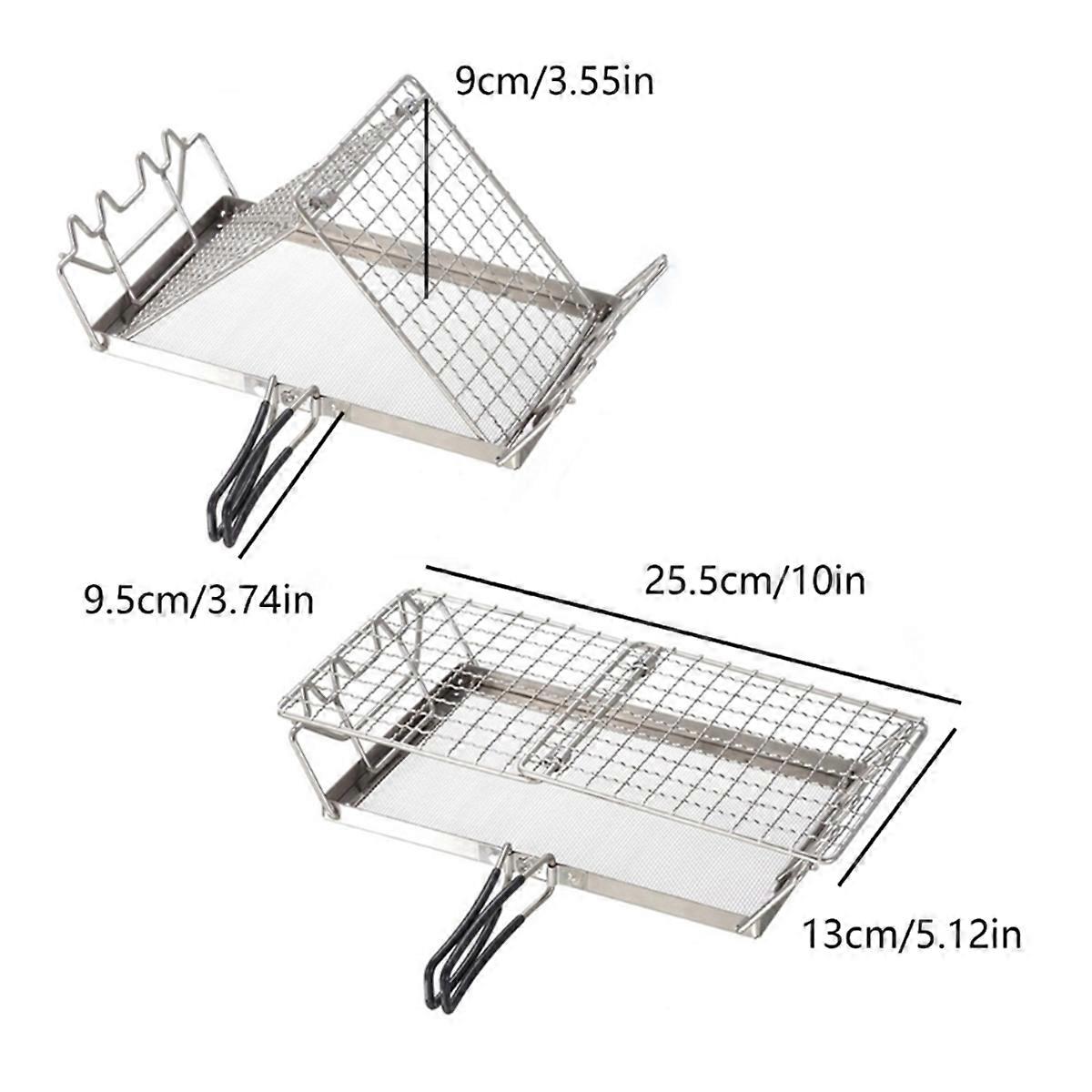 Stainless Steel Toaster Rack Folding Bread Heaters Camping Adventure Bread Toaster Tray Adjusted Ste