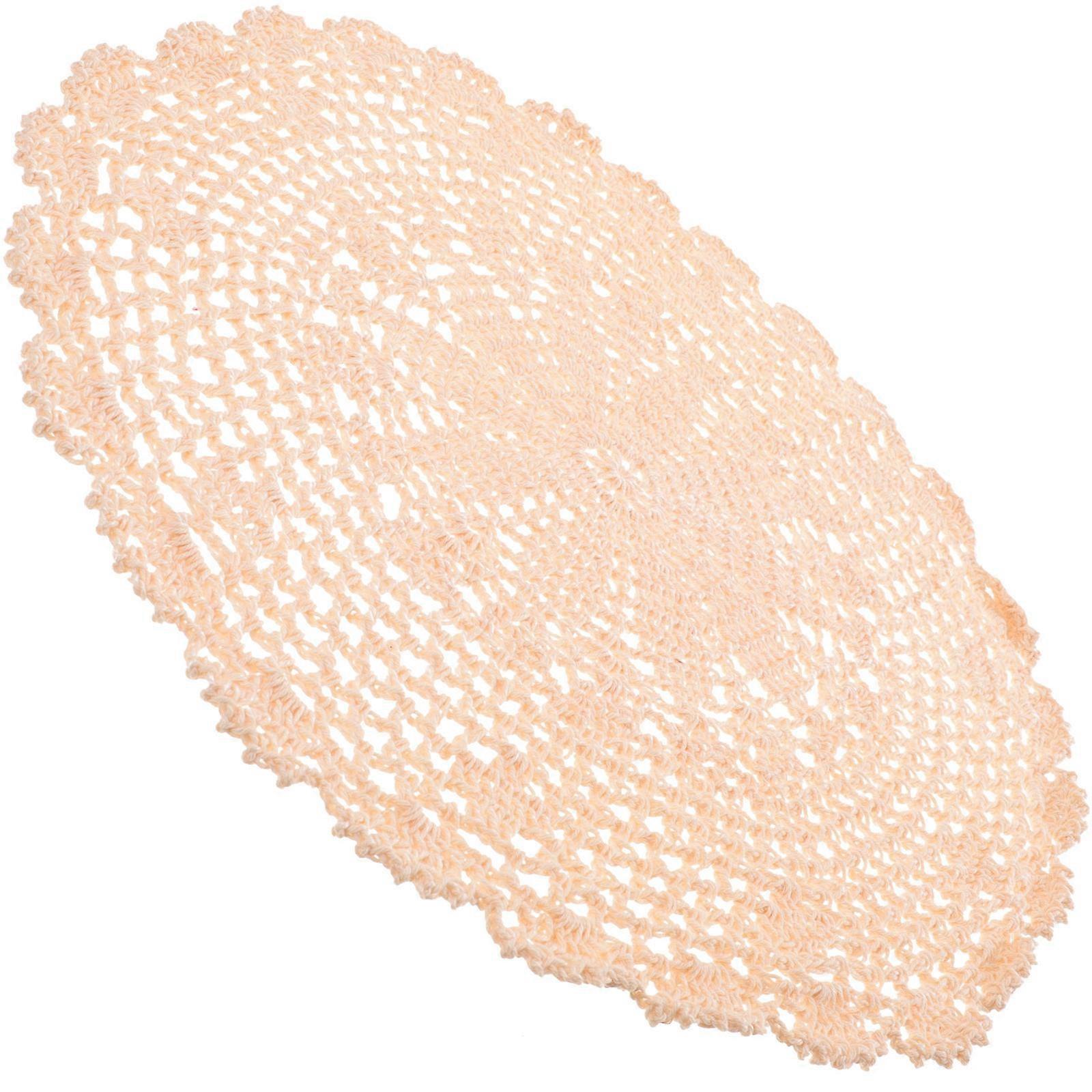 Retro Lace Placemat European Style Table Place Mat Protective For Dining Table 12.6×12.6×0.2in Khaki 1Set