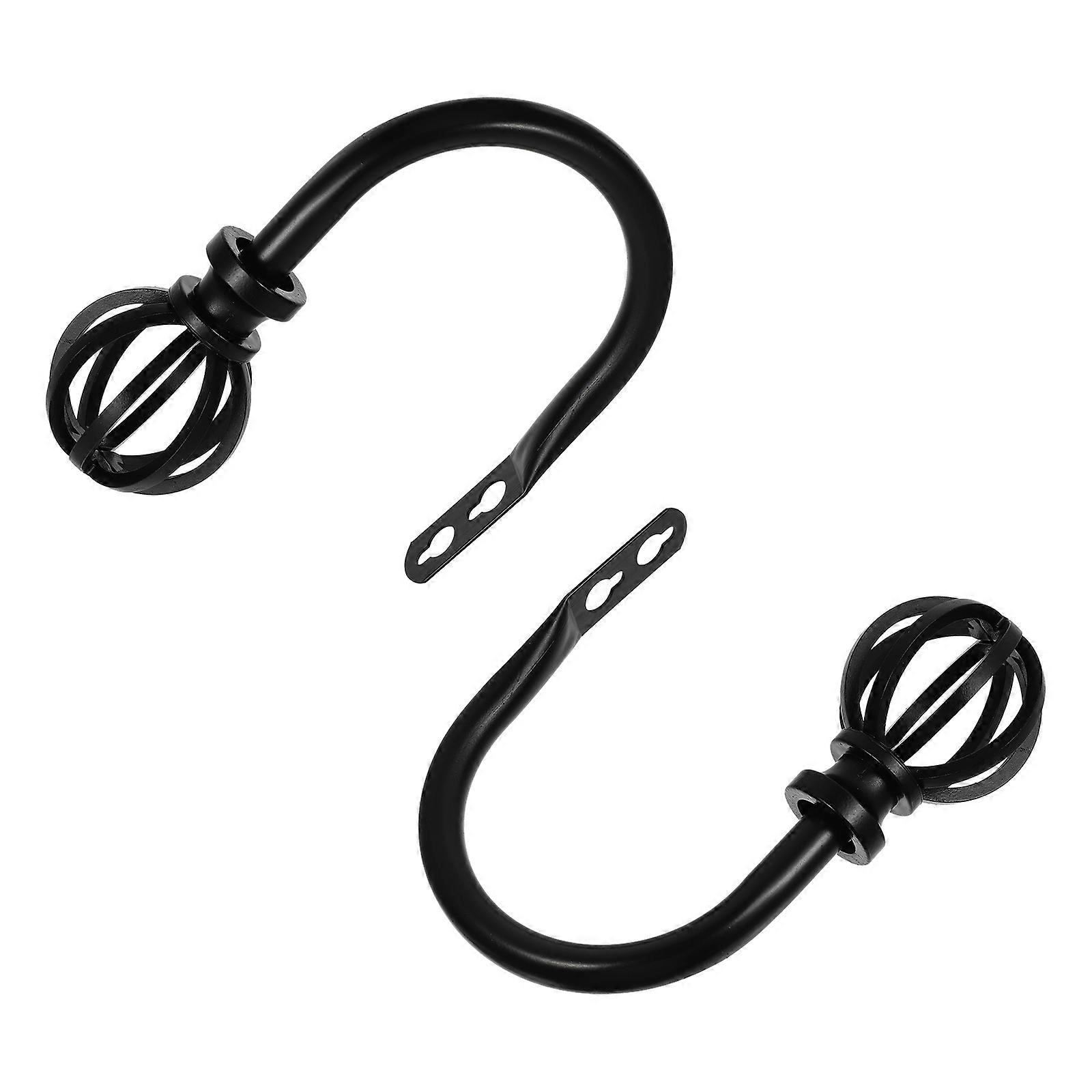 Curtain Holdback Tie Decorative Hooks Hanging Black Curtain Tie Back Hooks Modern Minimalist Home Decor Item 2Pcs