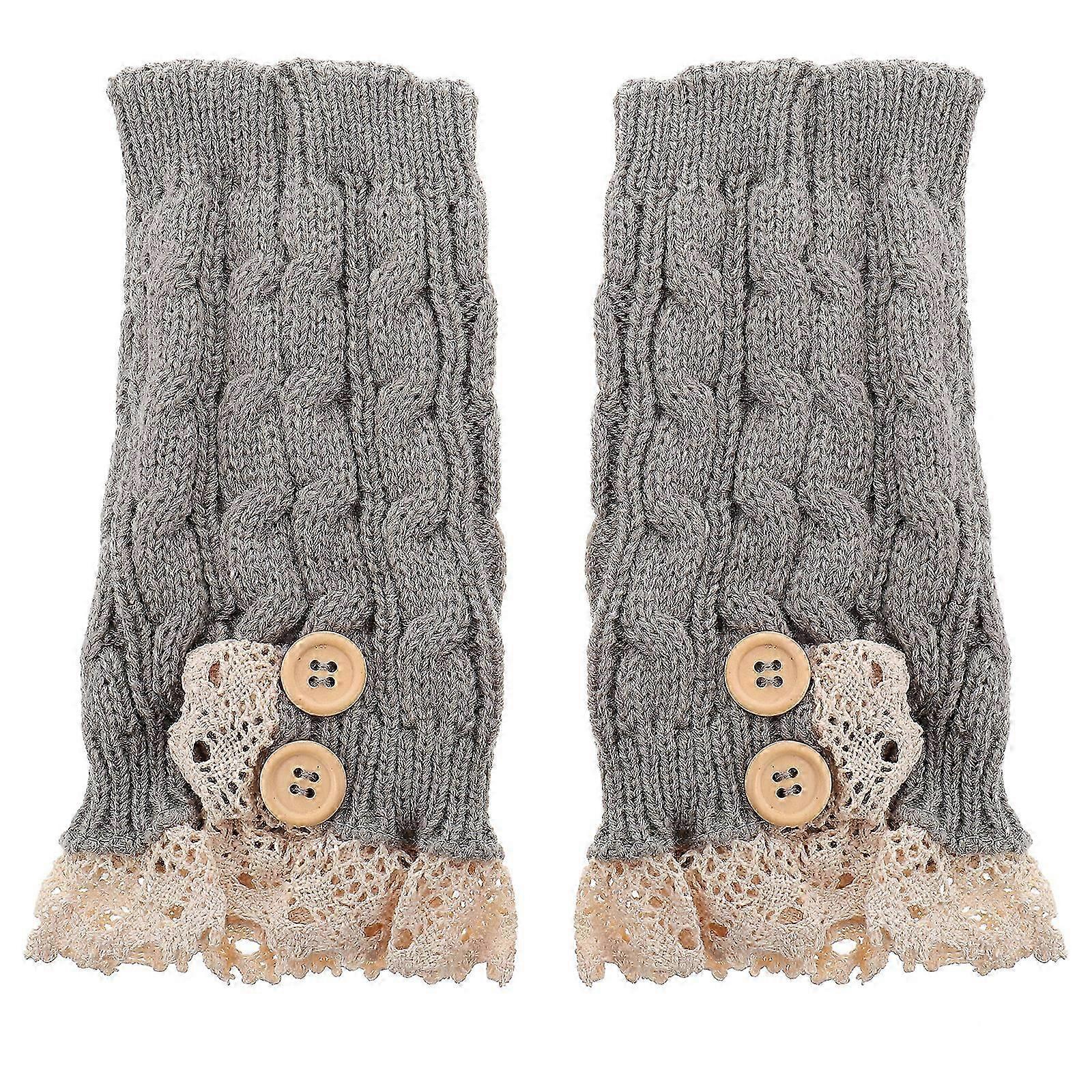 1 Pair Twisted Wool Short Sockss Knitted Boot Lace Socks for Winter Autumn