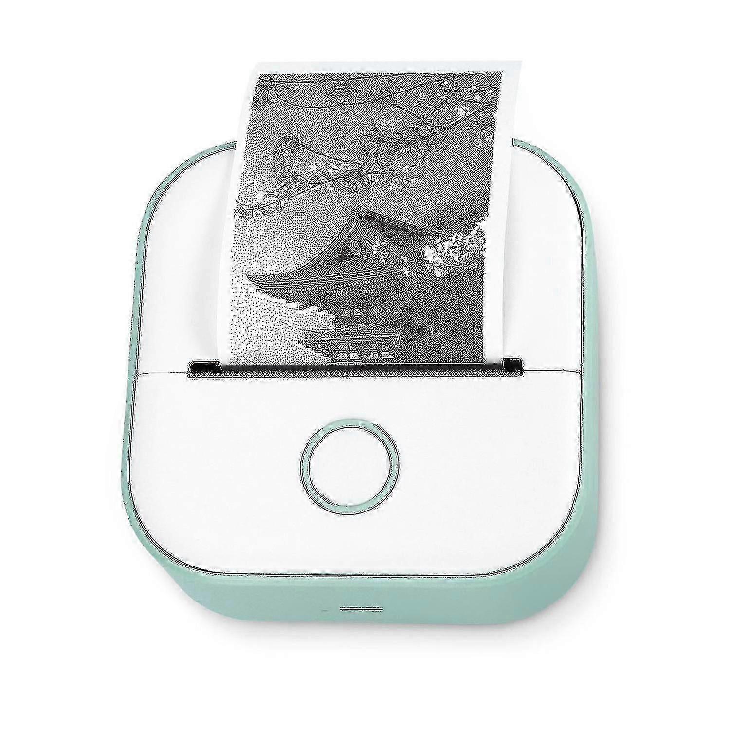 Mini Portable Small Printer 1 Roll Paper Sticker Printer Study Note Printer Suitable For Pictures, P