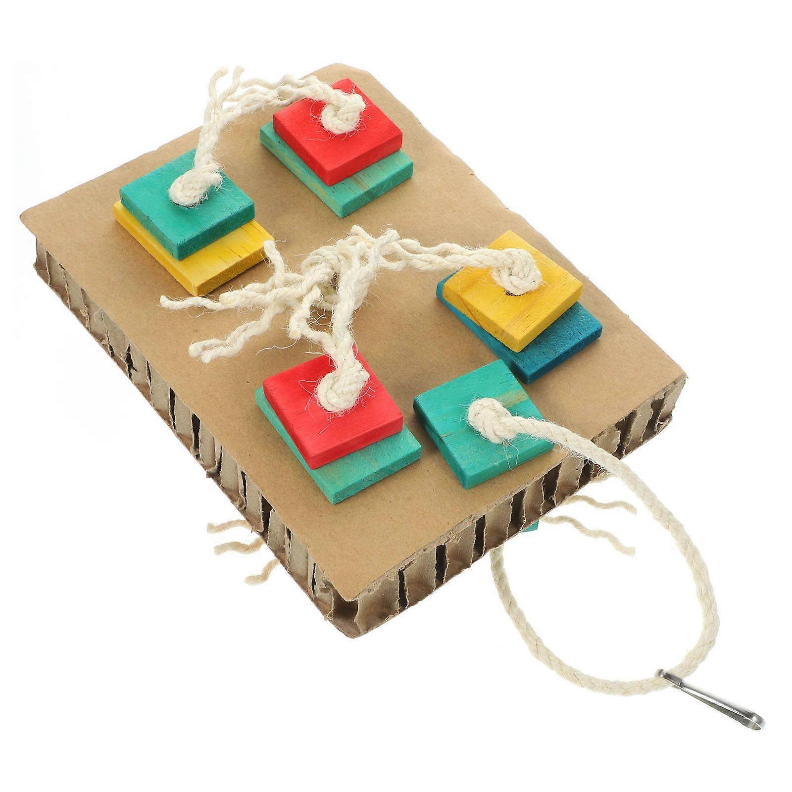 Parrot Hanging Chewing Toy Bird Chew Toy Parrots Budgie Daily Use Durable Wood 1Set