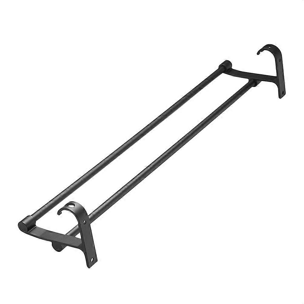 Bathroom Towel Racks For Wall Double Towel Aluminium Alloy Towel Holder Black 18.9X3.7X4.7in Kitchen Use 1Pack