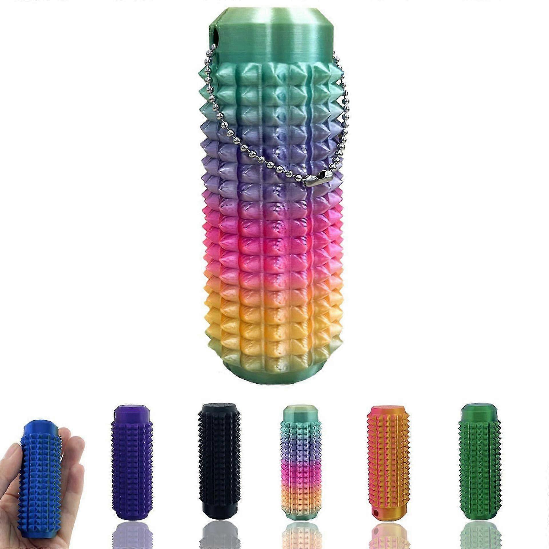 Spiky Grippie Stim Keychain Little Ouchies Pain Fidget Keychain Anxiety Relief Pain Stim Bumpy Fidget Keychain Novelty Gifts for Friends