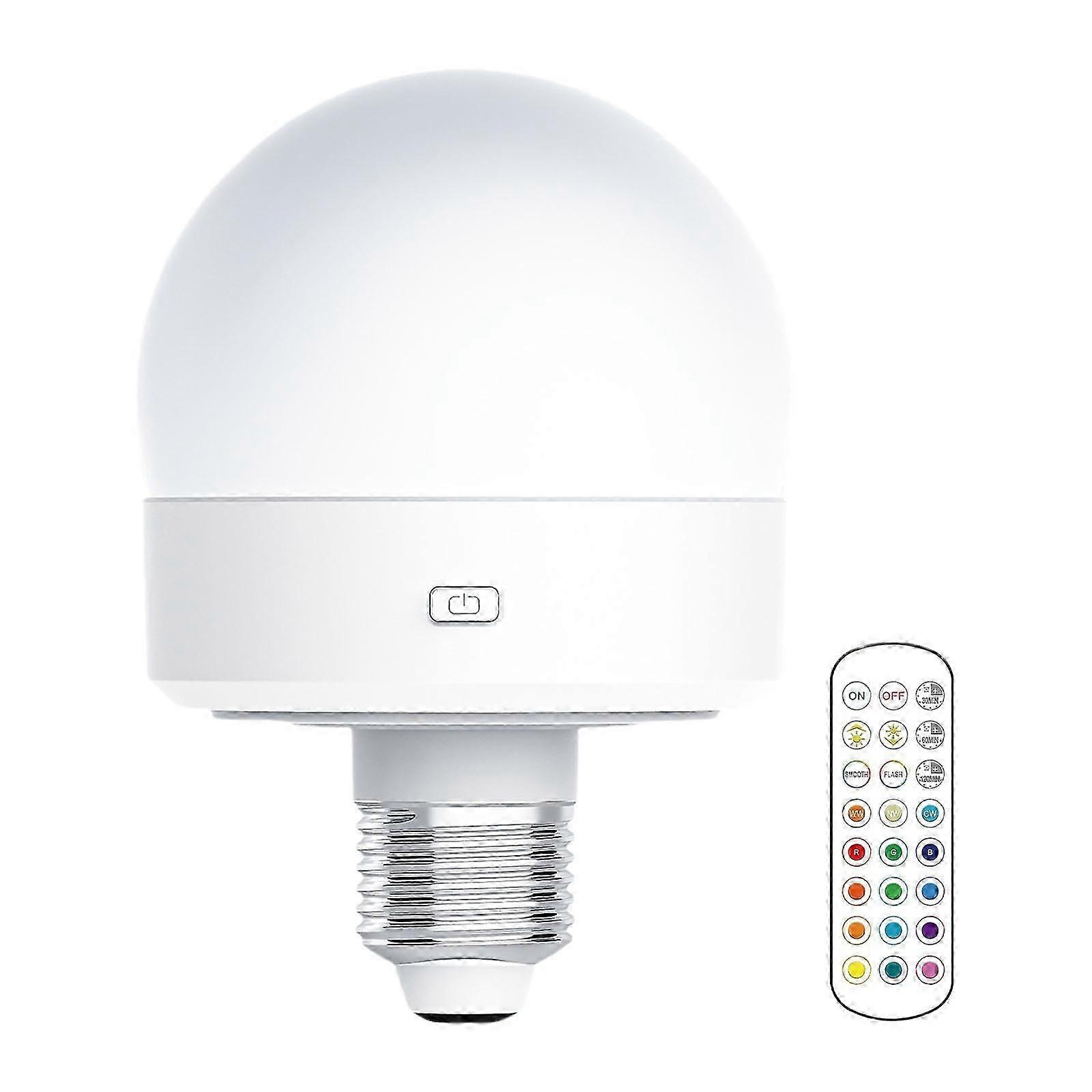 2025 Latest Model Battery Operated LED Bulb E27 Base Colorful with Remote Control Plastic