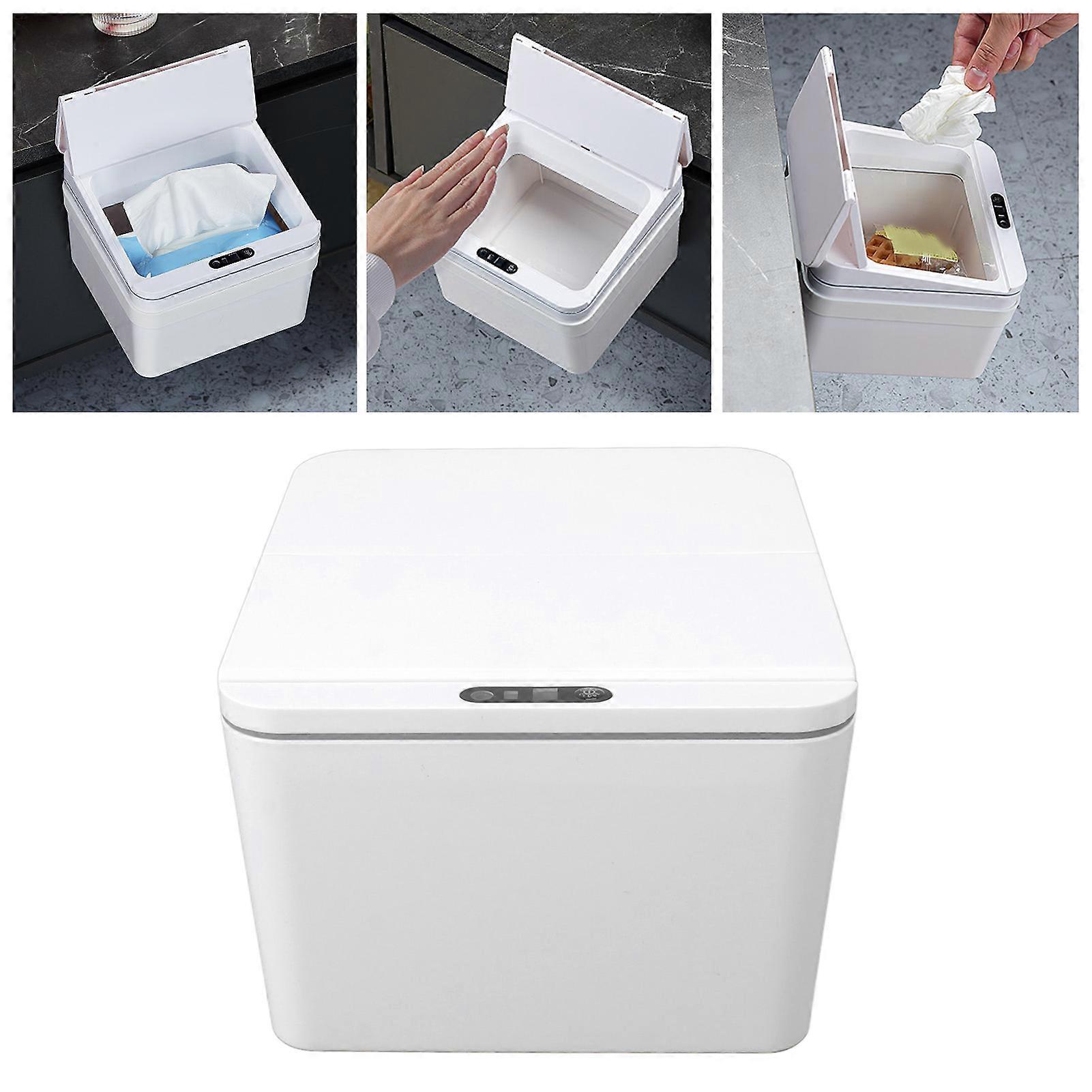 Automatic Garbage Can 4L Capacity USB Charging Folding Lids Automatic Lifting Closing Intelligent Inductive Sensing Touchless Storage Box 