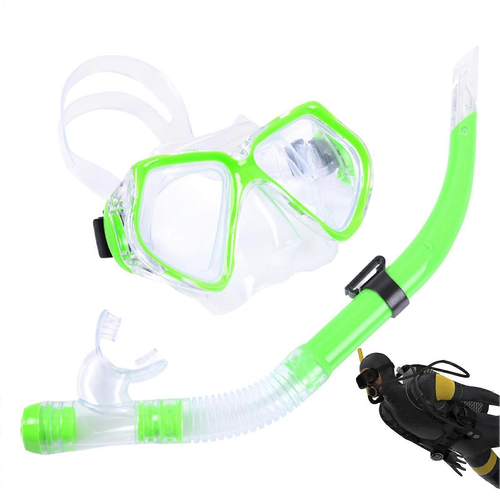 Diving Mask, Snorkel Set, Anti Leak AntiFog, Panoramic View, Tempered Glass