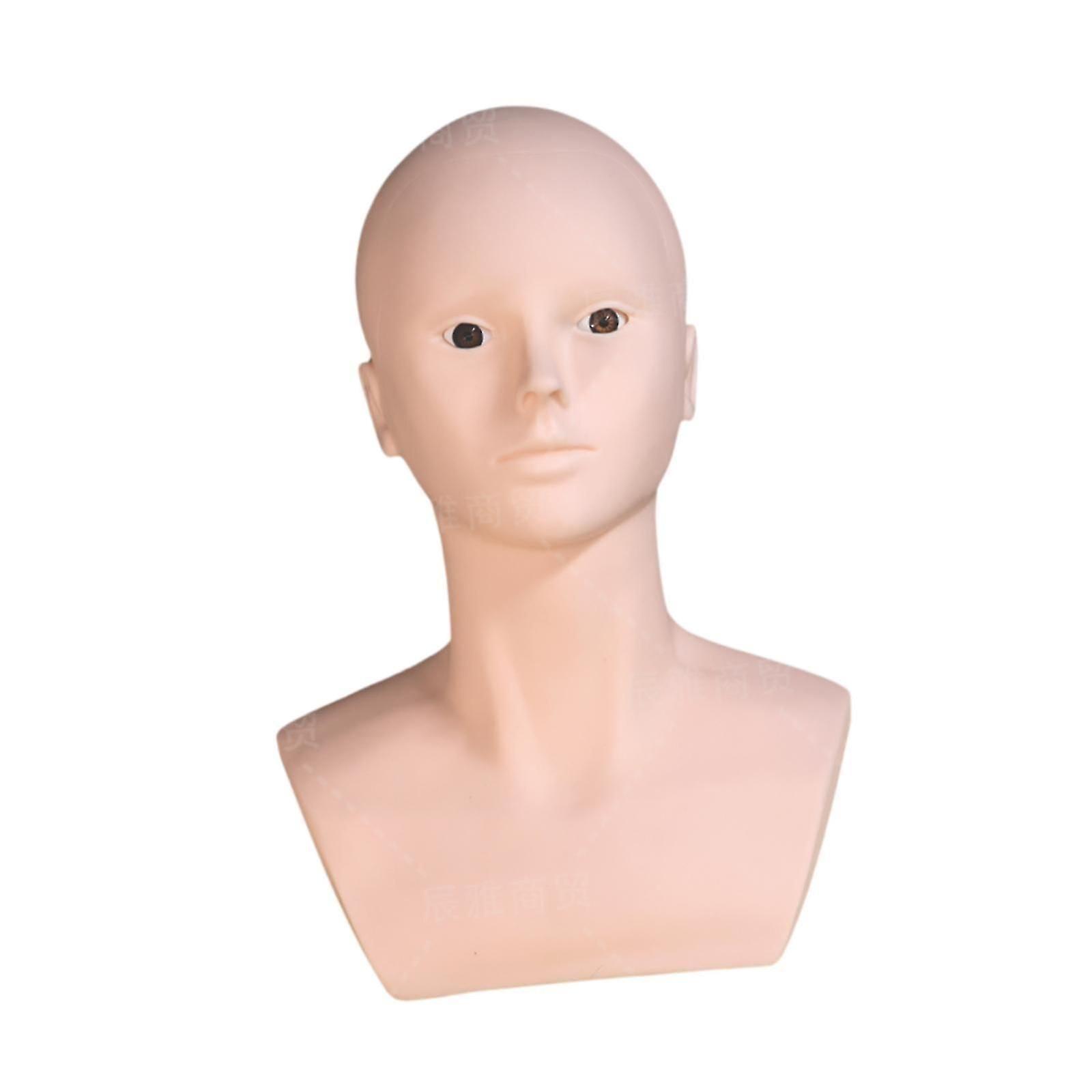 Mannequin Bald Head Multipurpose Display Cosmetology Training Head Wig Stand without Holder