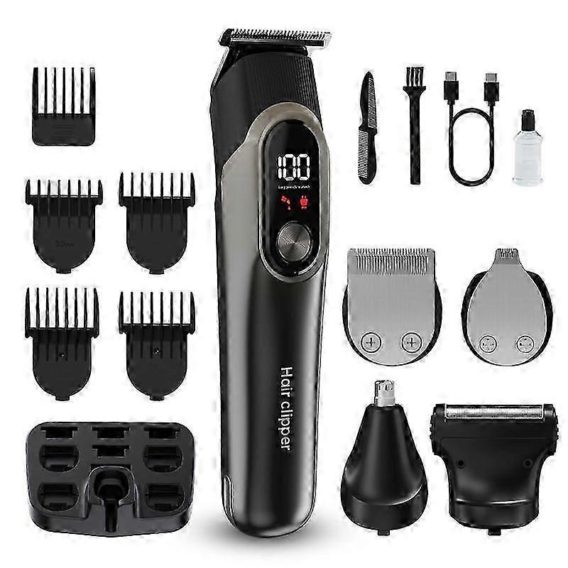 Tondeuse à cheveux pour hommes Professionnel 5 en 1 Cordon/Sans fil Barbe Nez Oreille Corps Toilettage Tondeuse à cheveux